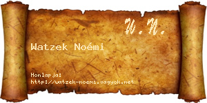 Watzek Noémi névjegykártya